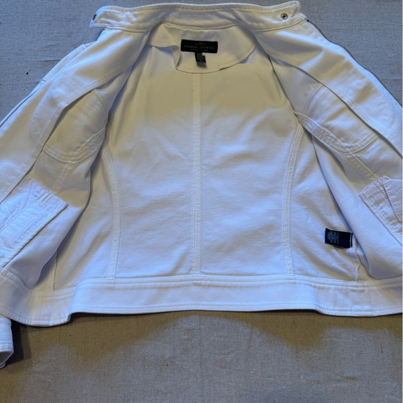 Vintage Ralph Lauren White Denim Bomber Jacket - Picture 6 of 13